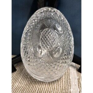 Vintage Avon Fostoria Crystal Egg Mother's Day 1977  Easter Dish Pineapple Press